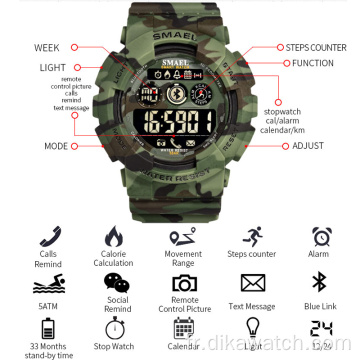 Montre-bracelet camouflage armée militaire masculine SMAEL 8013